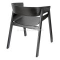 Designer vaste houtzwart enkele stoel